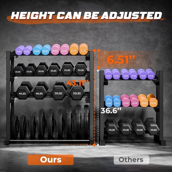 1100LBS Heavy Duty  Rack with Adjustable Height for Home Gym Storage Organizer