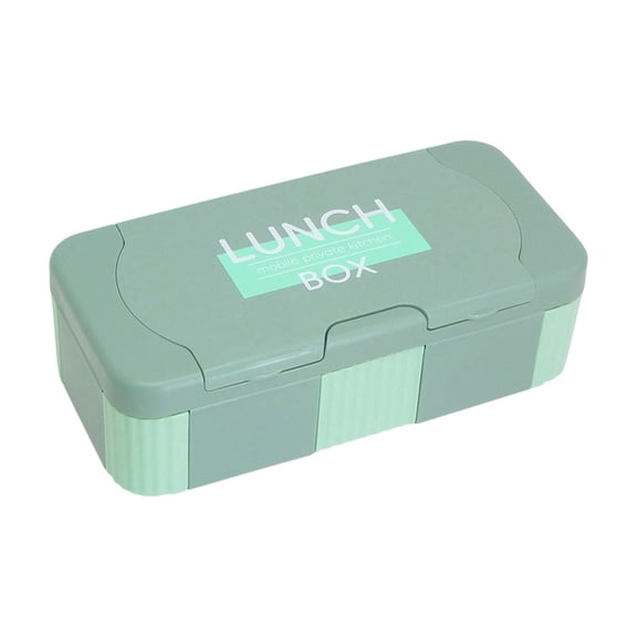 1100ML Interchangeable Divider Bento Lunch Box, Portable Microwave Safe Food Container with Cutlery, Customizable Compartments for Adults, Food - Grade Plastic,Green