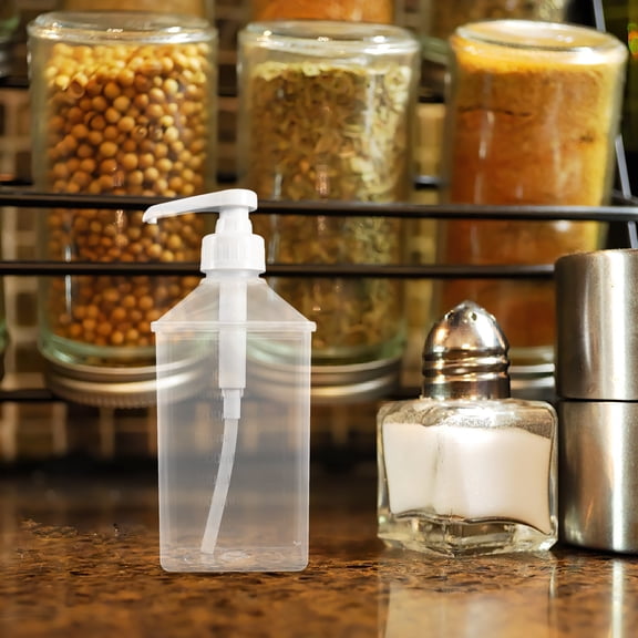 1100ML Honey Syrup Dispenser Pump Bottle for Ketchup, Mustard, Sauce Storage and Easy Squeeze Dispensing