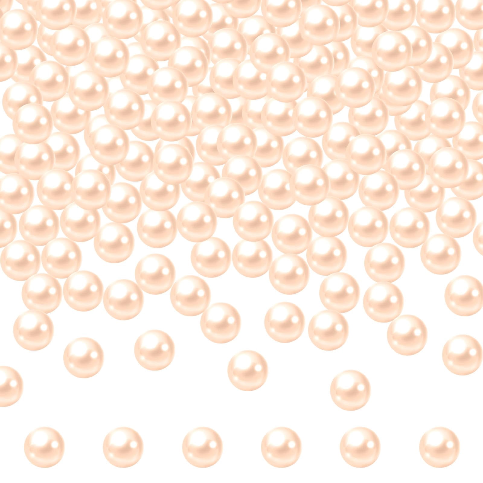 Jadive 200-Piece Pearl Beads For Vase Filler - No Holes, White & Gold Plastic Pearls For Centerpieces, Wedding, Home Decor, Brush Holder