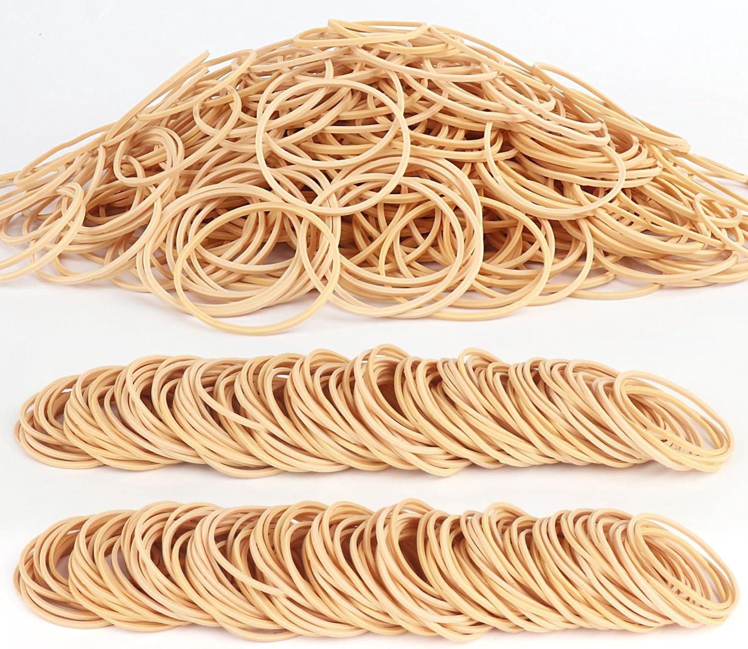 1100Pcs Rubber Bands Size #16 Rubberbands Light Brown Elastics Thin Small Band for Office Home Supply File Folder