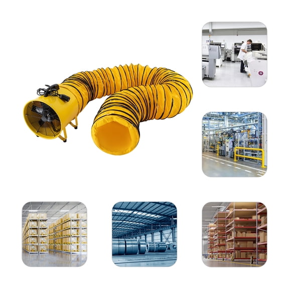 1100W 2160 & 3178 CFM Free Standing High Velocity Ventilator w/ 32.8 ft/10 m Duct Hose for Warehouses