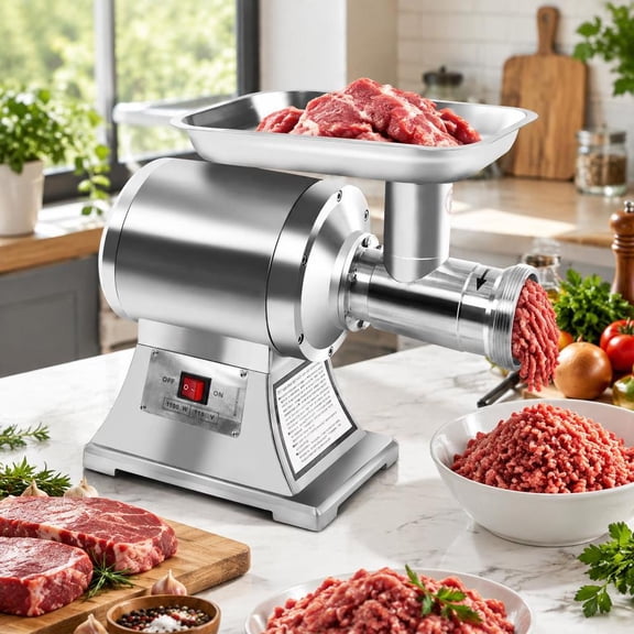 1100W Heavy Duty #22 Electric Meat Grinder, Stainless Steel Commercial Meat Mincer, 551.5 Lbs/Hour