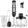 thumbnail image 1 of 1100W Immersion Blender, 21-Speed Hand Blender with Turbo Mode, 5-in-1 Stick Blender for Smoothies, Baby Food, Soups, Purees, Black, 1 of 10