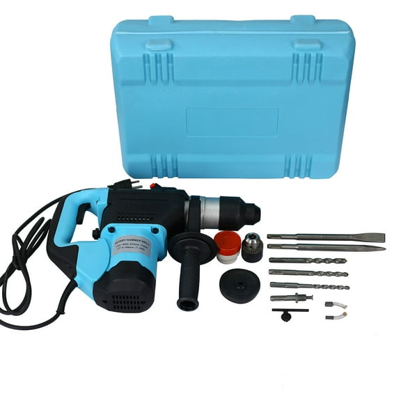 1100W Motor Blue & Black 1-1/2" SDS Plus 3 Functions Drill Hammer Demolition Concrete ,Blue + Black