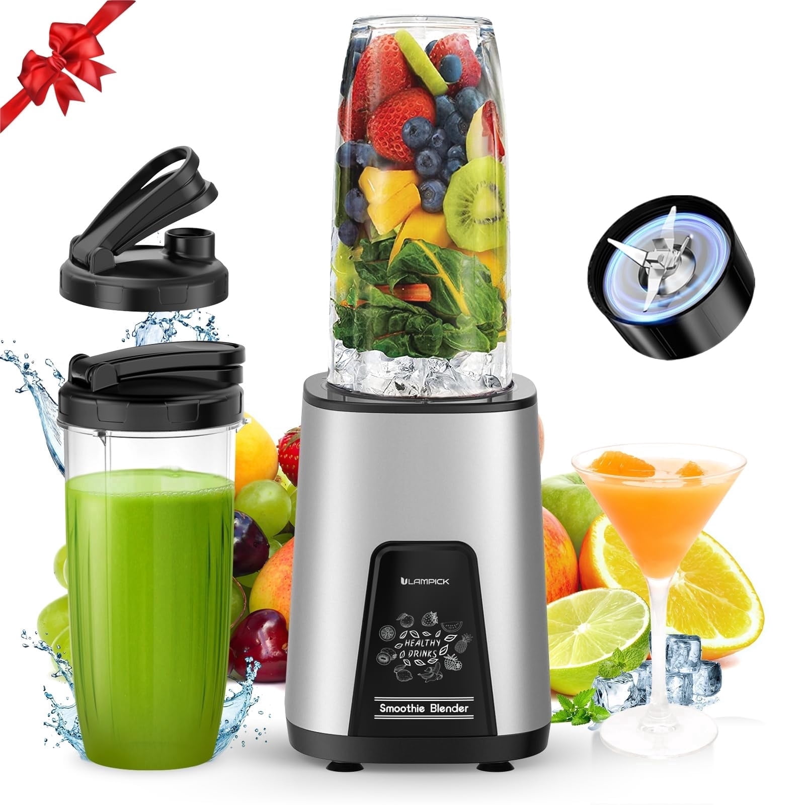 Blenders for Smoothie, 900W Personal Blender for Shakes and Smoothies with 2 * 22oz BPA Free Portable Cups, Small Juicer for Protein Shake, Baby Food, Frozen Drink