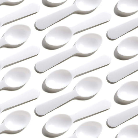 1100ct Plastic Tasting Spoons. Disposable Mini Tasters for Sampling or Individual Portions of Ice Cream, and Appetizers, Great for Food Trucks, Parties and Events
