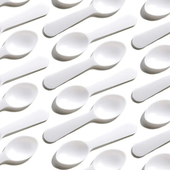 1100 Count Extra Sturdy Disposable Mini Plastic Tasting Spoons For Sampling Ice Cream Appetizers Food Trucks Events