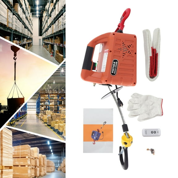 1100lb/500kg Electric wireless Hoist Winch Hoist Crane Lift Remote Control 110V