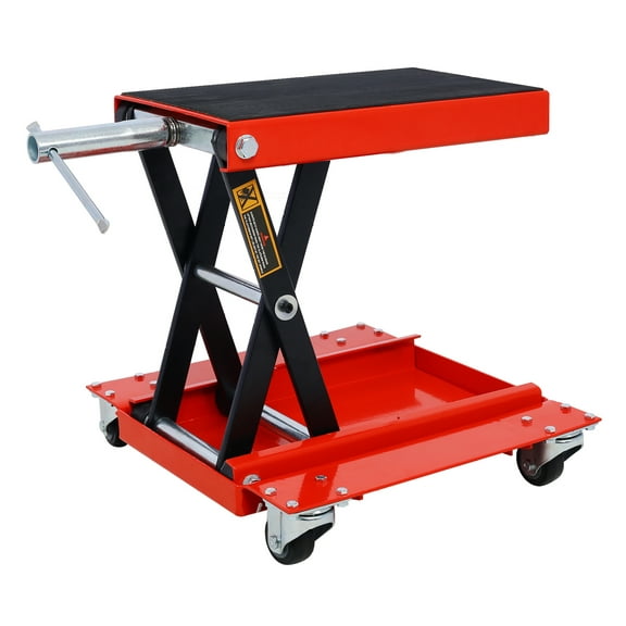 1100lb Motorcycle lift with dolly Jack,Scissor Lift Jack Wide Deck,Front Rear Center Tire Wheel Engine Stand ,Portable Bike Rack