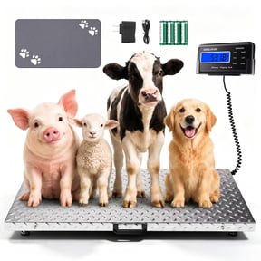 1100lb X 0.2lb Livestock Scale,Large Animal Scale for Weighing Livestock Pets,Pig,Goat,Heavy Duty Dog Scale,Non-Slip Stainless Steel Platform Scale,Industrial Floor Scale for Feed,Items,Packages