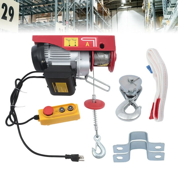 1100lbs Electric Overhead Motor Winch Rope Hoist Lift Garage Crane with Remote