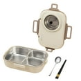 thumbnail image 1 of 1100ml Stainless Steel Bento Lunch Box, Stackable Food Container with 3 Compartments, Leakproof Meal Prep Box for Office, Reusable Thermal Lunch Storage, 1 of 2
