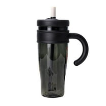 1100ml Water Bottle with Straw - Leakproof Travel Cup for Hot & Cold Drinks | BPA-Free Plastic(Black)