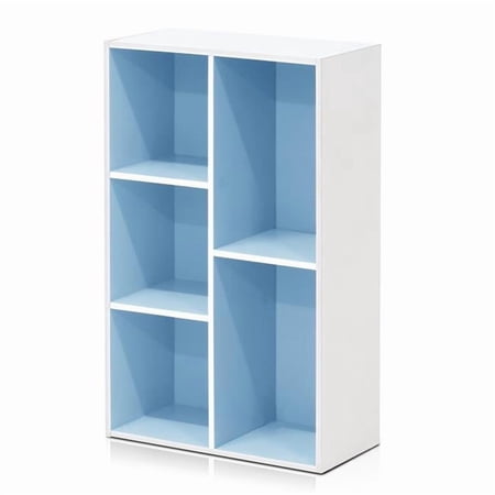 11069WH-LBL 5-Cube Reversible Open Shelf, White & Light Blue