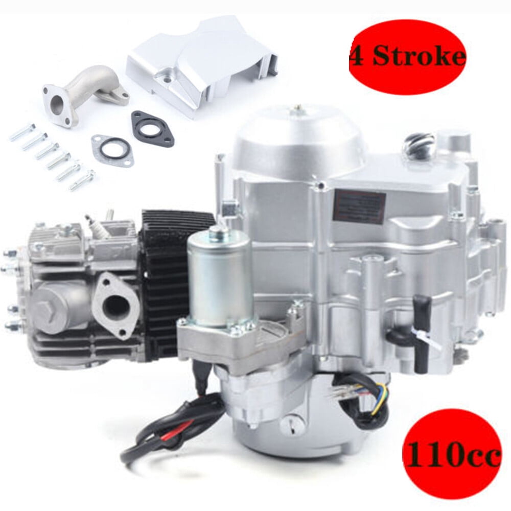 110CC 4Stroke Electric Start Auto Engine Motor 2-Valve, Cdi Ignition - for ATV, Go Kart, Dirt Pit Bike Fits 50cc 70cc 90cc 110cc, 308-999003