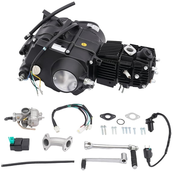 110CC Engine Motor Kit, Engine with Kick Start & Carburetor & 4 Speed, Engine Replacement Kit for Honda CRF50/CRF70/XR50/Z50, Pit Dirt Bike, Black