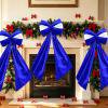 110CM Rainbow Large Fabric Decor Bow, Iron Free Wrinkle Recovery Holiday Ornament, Sturdy Hanging Accessory For Wedding Arch Christmas Tree Halloween Front Door Decoration