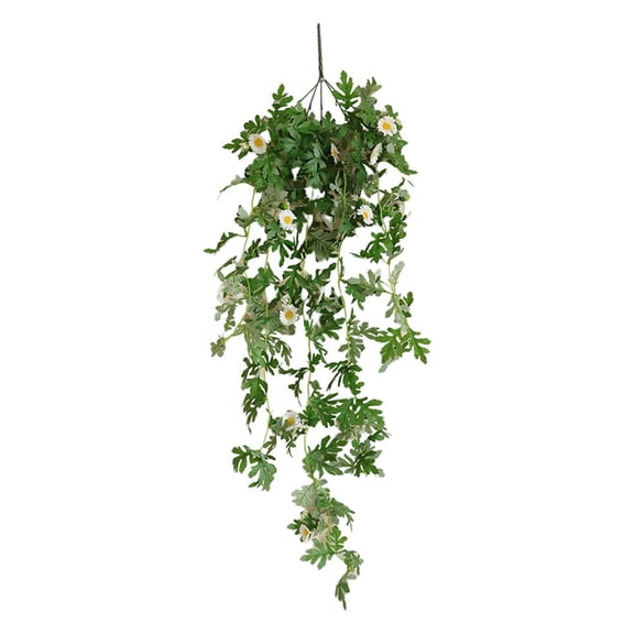 110Cm Simulated Daisy Vine Wall Hanging Artificial Hanging Plants And Flowers White Smile Home