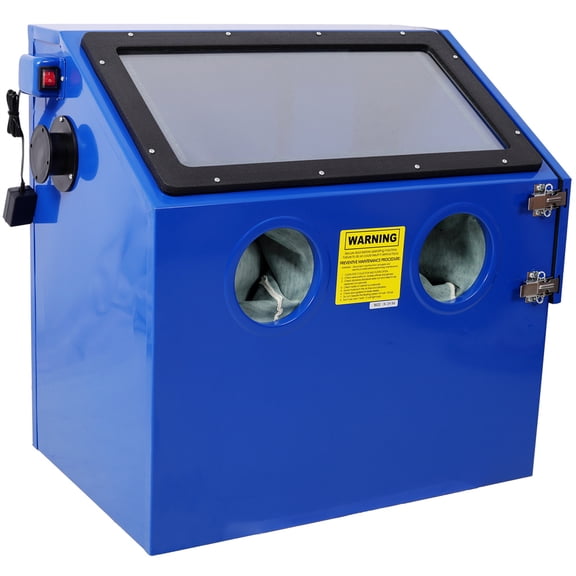 110L Bench Top Sandblast Cabinet, Ergonomic and Compact Design for Precise Sandblasting, with Heavy Steel Construction and Built-in Blast Gloves for No Sand Leakage, Bright LED Lighting System