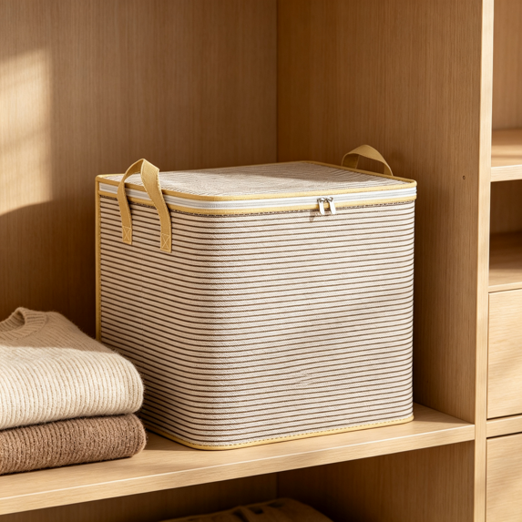 110L Large Collapsible Storage Bag with Handles,Reinforced Base & Handles, Smooth Dual Zipper, High Capacity, Collapsible for Bedroom, Living Room Easy Storage