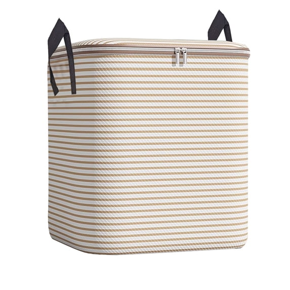 110L Large Plastic Storage Bin with Stripe, Heavy Duty Stackable Organizer Box with Lids for Home Garage Closet