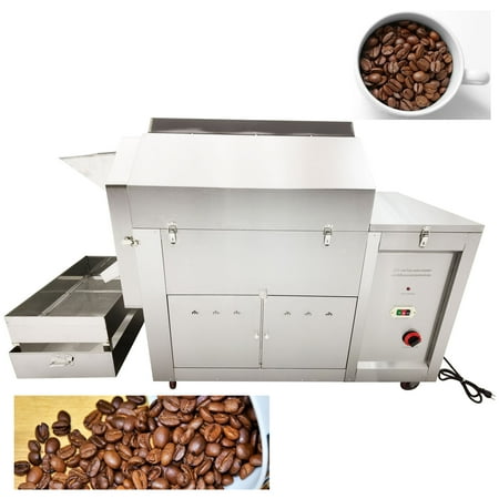 110LBS Roaster Machine Coffee Bean Nuts Automatic Commercial Gas Heating 220V 1PH 280W