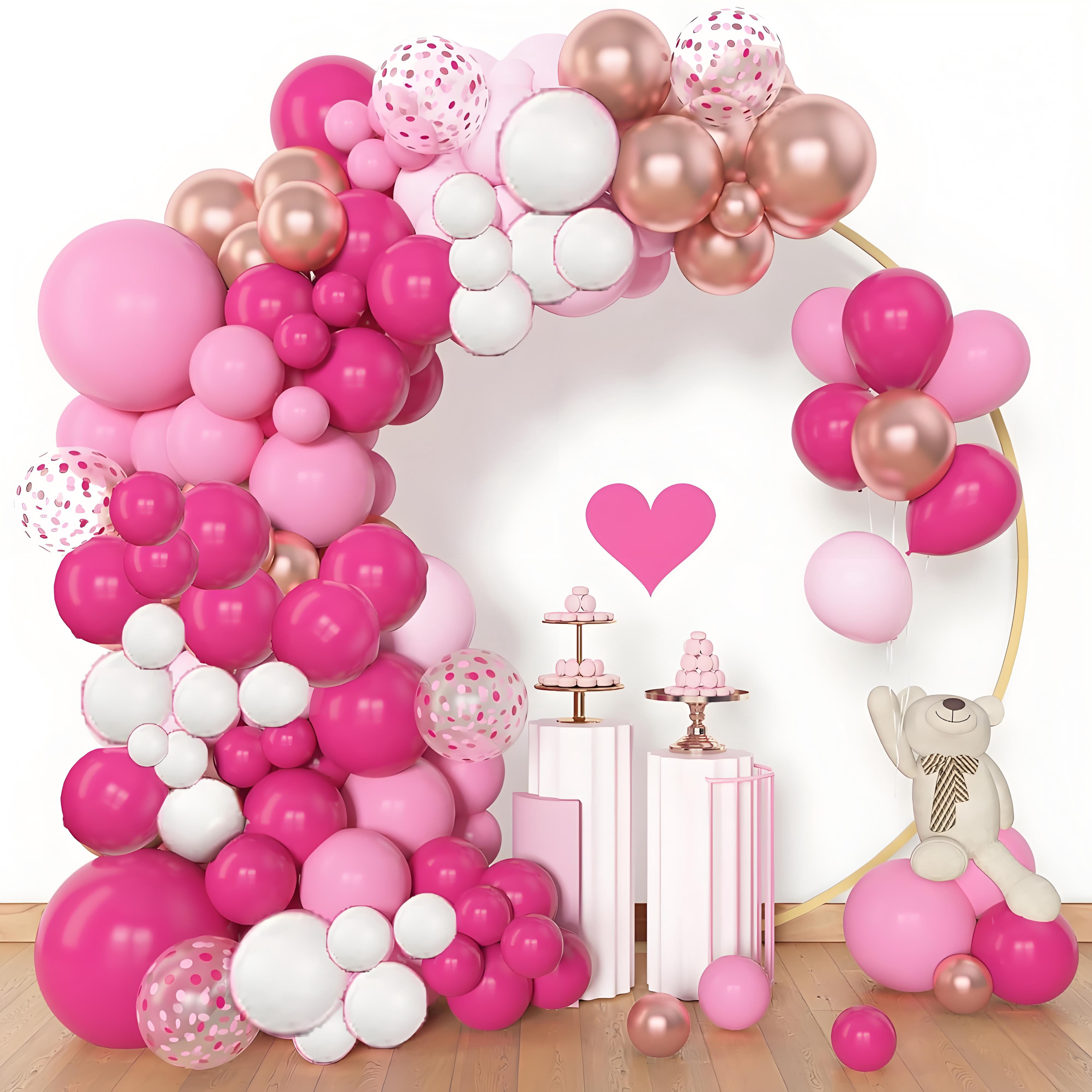 110PCS Pink Balloon Garland Arch Kit with Glitter Balloons, 18/12/10/5 ...