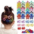 thumbnail image 1 of 110PCS Star Hair Clips Ties Set Colorful Hair Accessories for Girls Toddlers Kids Elastic Bows Bands, 1 of 13