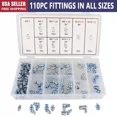 thumbnail image 1 of 110Pcs Grease Fitting Assortment Metric Straight And Angled Kit Usa, 1 of 5
