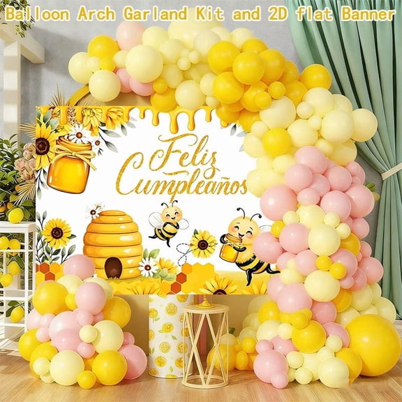 110Pcs Honey Bee Balloon Garland Arch Kit for Bee Theme Party Decor