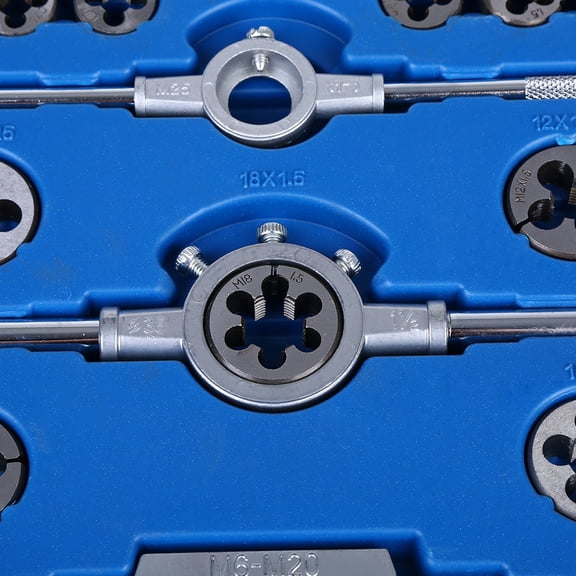 110Pcs Screw Nut Thread Taps DiesHandle Heavy Duty Hand Tool Kitwith 2 X Die Wrenches35 X Dies2 X Tap Wrenches70 X TapsT Wrenchfor Hand Tapping And Threading