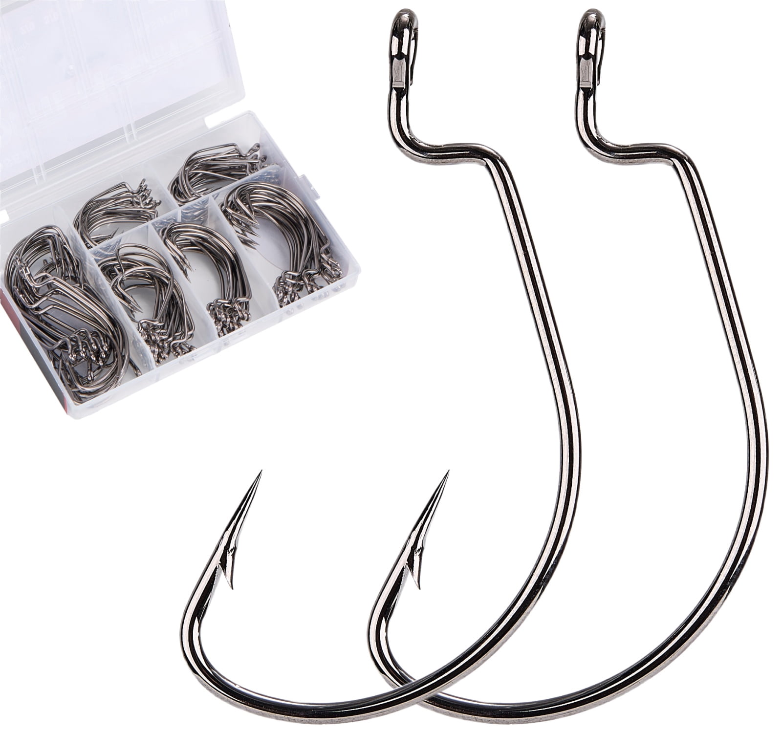 bass fishing hooks walmart Afmivs Worm for Hooks, 110pcs Bass Hooks Fishing, 6 Sizes Fishing Hooks Freshwater, Eagle Claw Hooks #1 1/0 2/0 3/0 4/0 5/0 Black High Carbon Steel with Portable Plastic Box : Sports & Outdoors you can definitely increase the chance of catching fish 1pcs Bass Hooks, Size: 20,