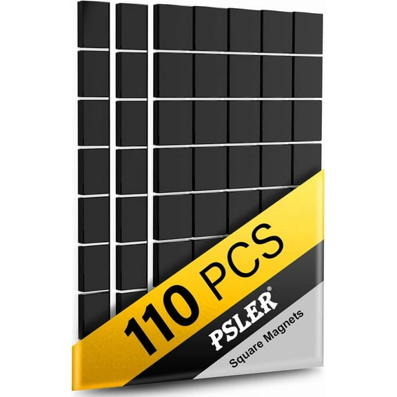 110Pcs Square Magnets Magnetic Tape Strip - Magnet Sheets with Adhesive Backin One Side Self Adhesive on The Other Side for Fridge Organisation,Art Project,Classroom