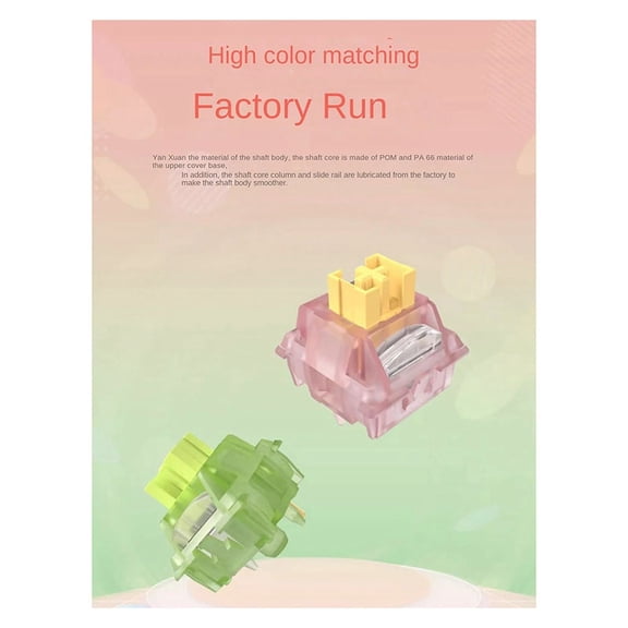 110Pcs V3 Switch Lubed Silent Switches Mechanical Keyboard Linear Tactile 5Pin Hot Swap PA66 Pre Lubed Green Lemon Shaft