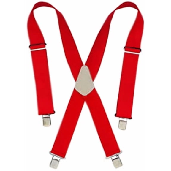 110RED 2 Wide Red Work Suspenders
