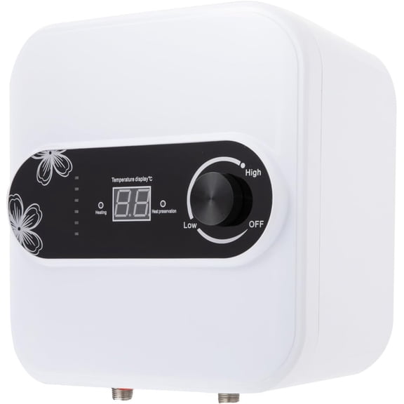 110V 1.5Kw Small Under Sink Tank 2.1 Gal Water Heater Hot Storage, Mini Instant Electric RV Trailer Kitchen Compact Point-of-Use Electric Water Heater