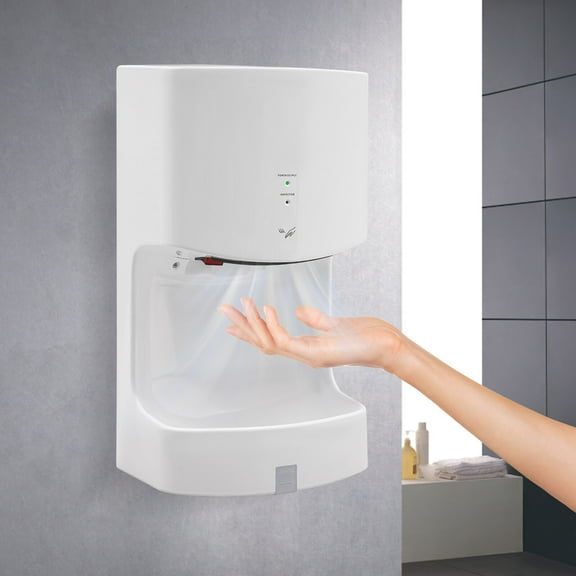 110V 1000W Modern Rectangular Commercial Automatic Hand Dryer High Speed Hot Air Hand Blower Bathrooms Wall Mount for Factories, Shopping Malls, Office Buildings