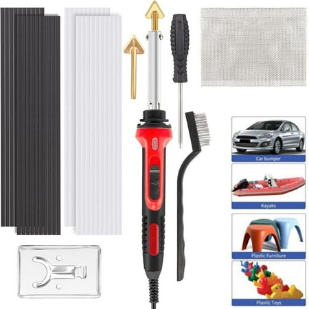 110V/100W Plastic Welding Kit - Includes Plastic Welder, 40 Welding Rods, Multiple Tips, and Accessories - Ideal for Car Bumpers, Dashboards, Kayaks, and More - Fast Heating, Easy to Use for Beginner