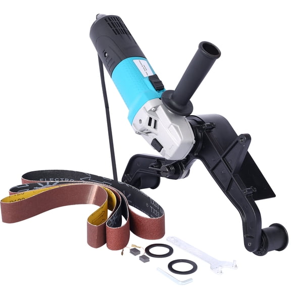 110V 1300W Tube Belt Sander Polisher for Stainless Steel Pipe, 40x760mm Belt Grinder with Variable Speed 1100-3200 RPM, Blue Plastic Body