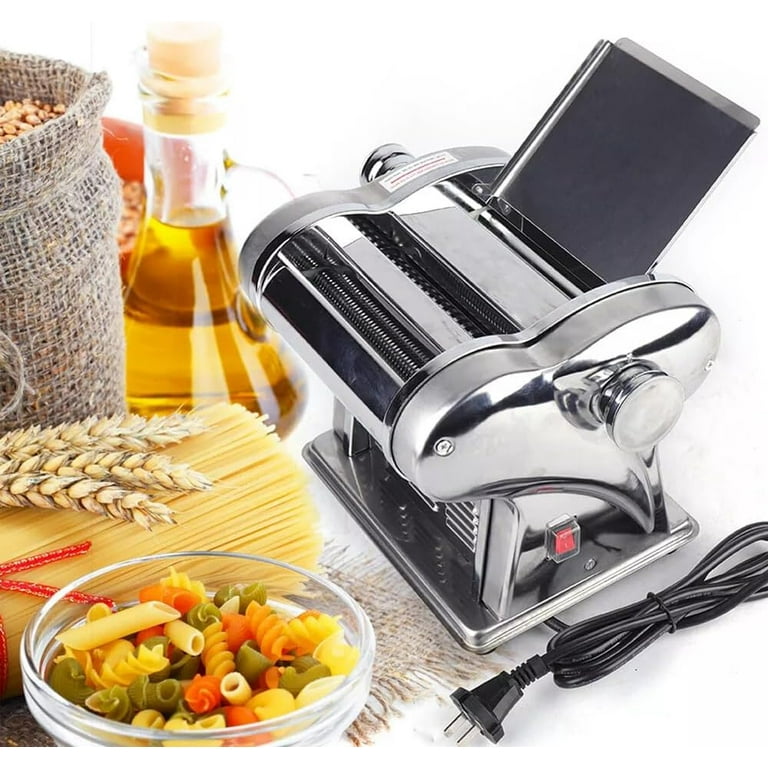 Commercial Electric Pasta Maker Machine – 135W Stainless Steel Dough Roller & Noodle Cutter For Homemade Pasta