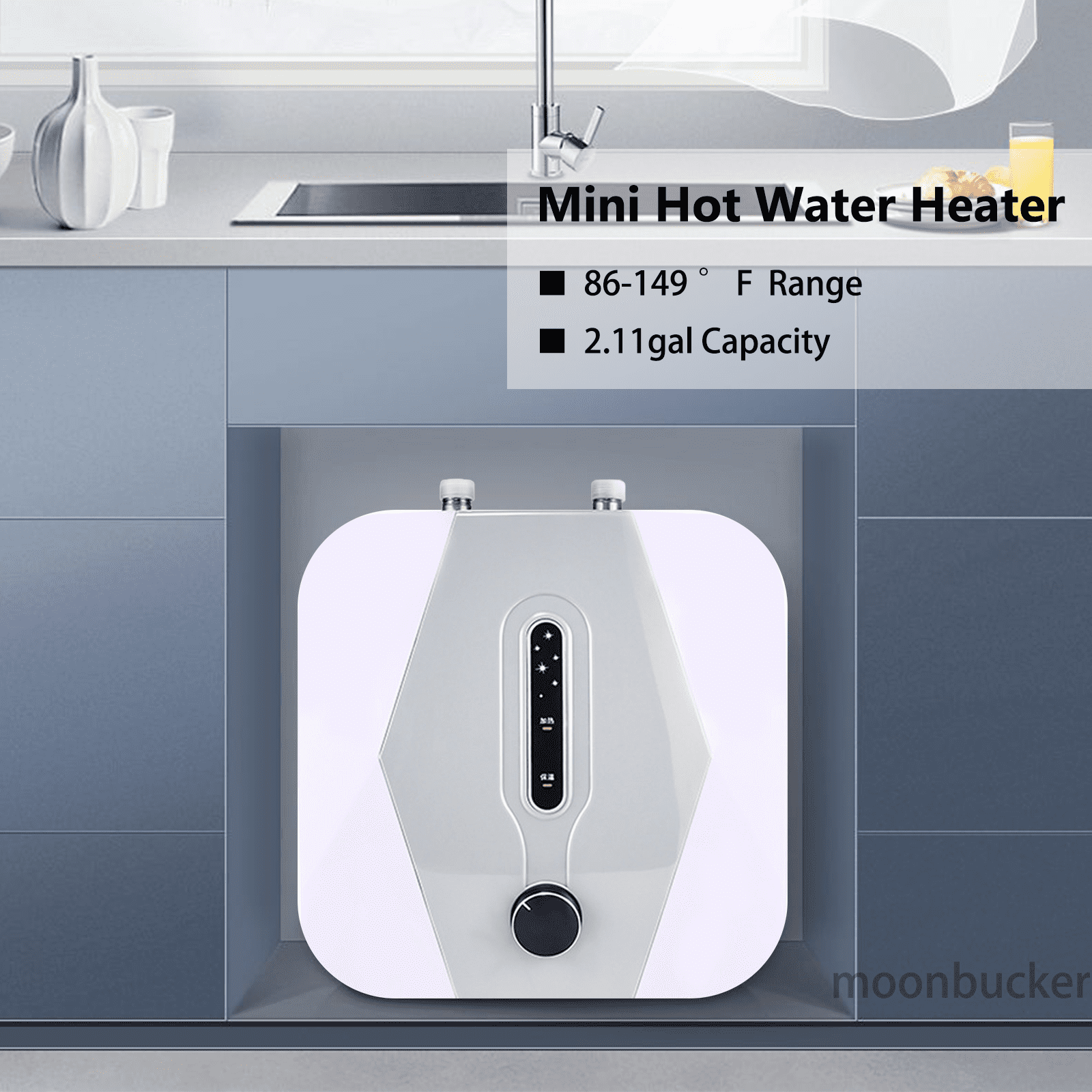 PEAKORA110V 1500W Electric Instant Hot Water Heater Below Sink Mini Small Water Tank 8L