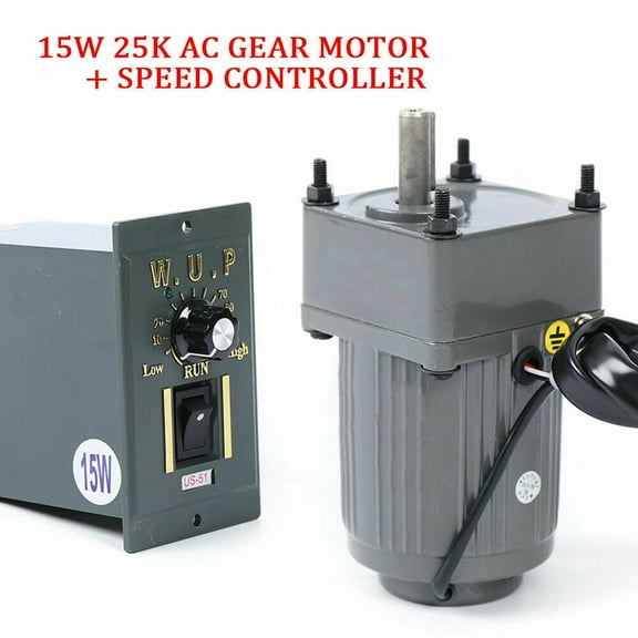 110V 15W 25K Adjustable Speed Motor AC Gear Motor Reversible + Controller single