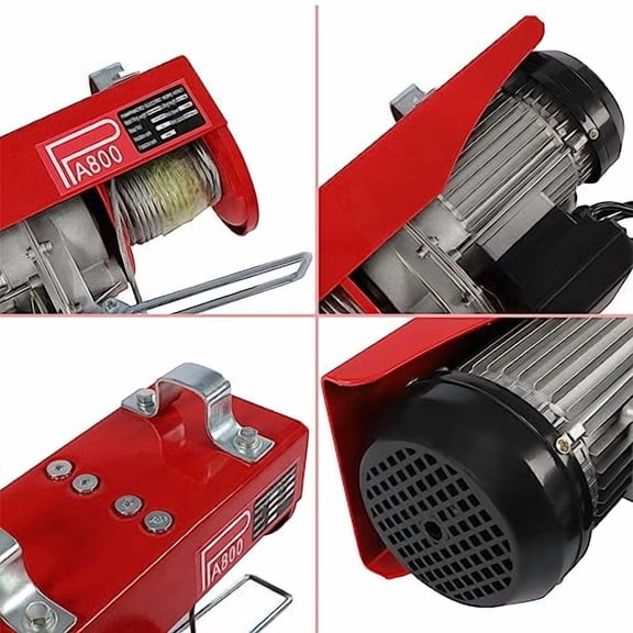 110V 1760 Lbs Lift Electric Hoist, Electric Winch, Garage Ceiling Crane Overhead, Zinc-Plated Steel Wire Hoist for Garage, Warehouses, Factories Lifting, 39ft Lifting Height