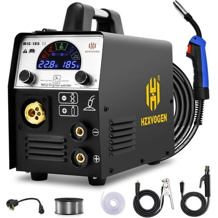 H HZXVOGEN MIG185II LED Display 110V/220V MIG gas/gasless, MMA, lift TIG Welder