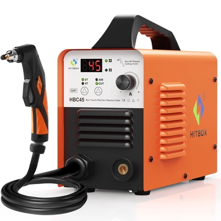 HITBOX Plasma Cutter Machine Non-HF Arc Pilot Arc 45 Amps 110V-220V 1-Count