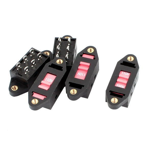 110V-220V 6 Pin Terminals DPDT Voltage Selector Slide Switch 5 PCS