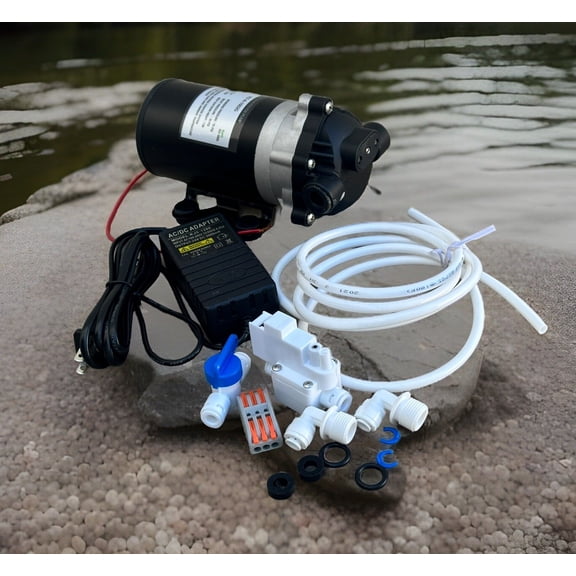 110V/24V DC/AC Diaphragm Water Pump, Booster Pump for Reverse Osmosis (RO) Systems, Caravan, RV, Marine, Home Water Pressure Applications