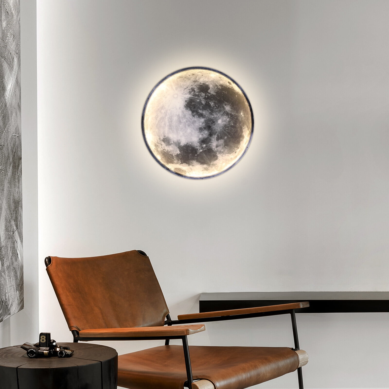 19.7in Moon-Shaped LED Wall Light 24W Modern Sconce Ceiling Light for ...