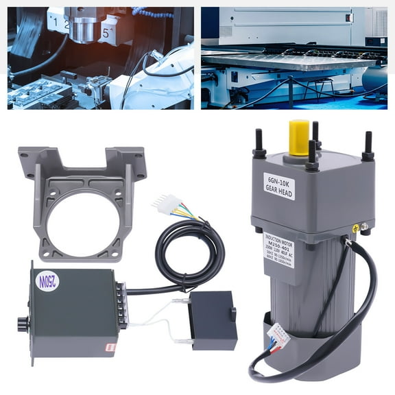 110V 250W AC Gear Reduction Motor Electric Reversible Gear Motor with Variable Speed Control 10K 135RPM